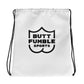 Butt Fumble Sports White Drawstring Bag