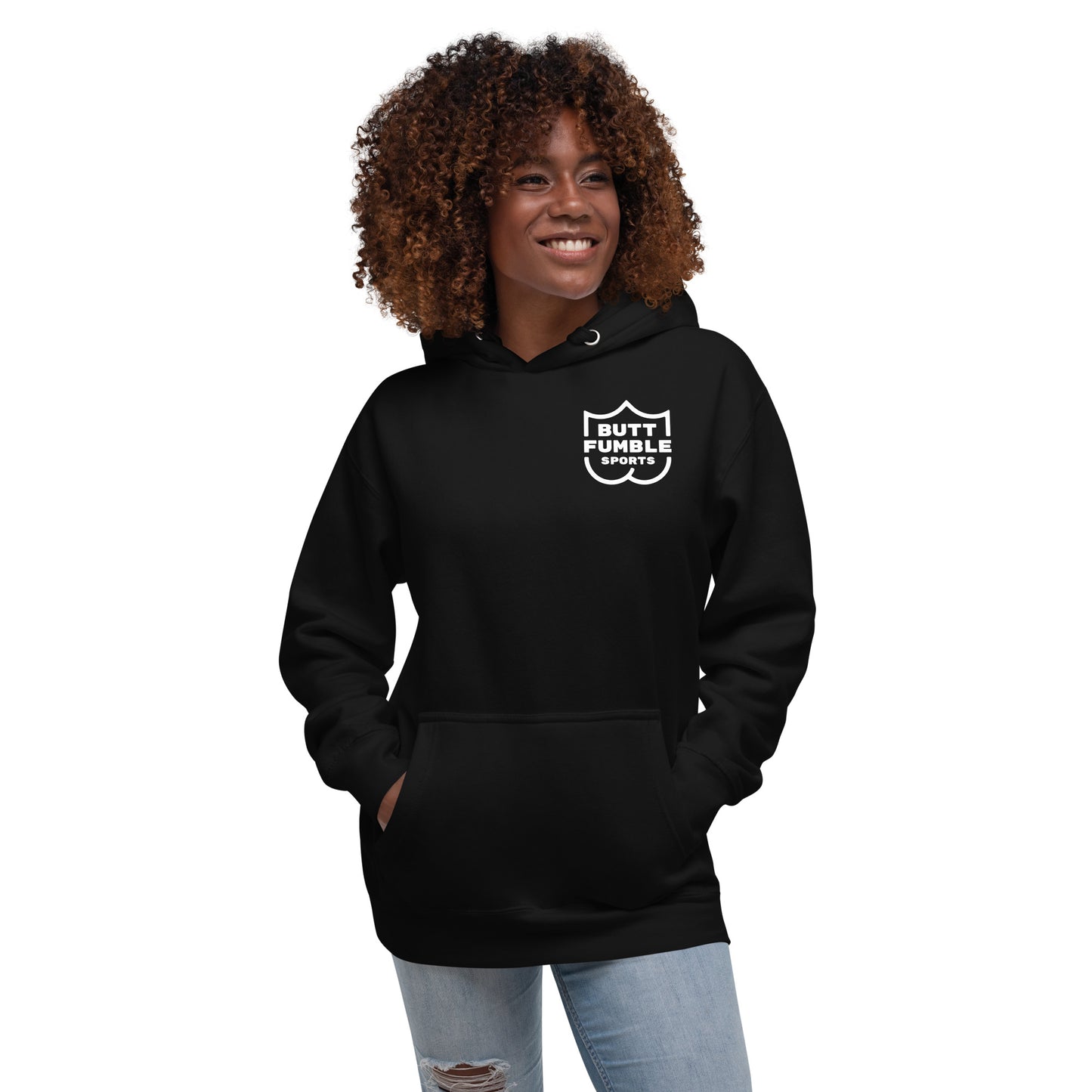 Butt Fumble Sports Unisex Black Hoodie