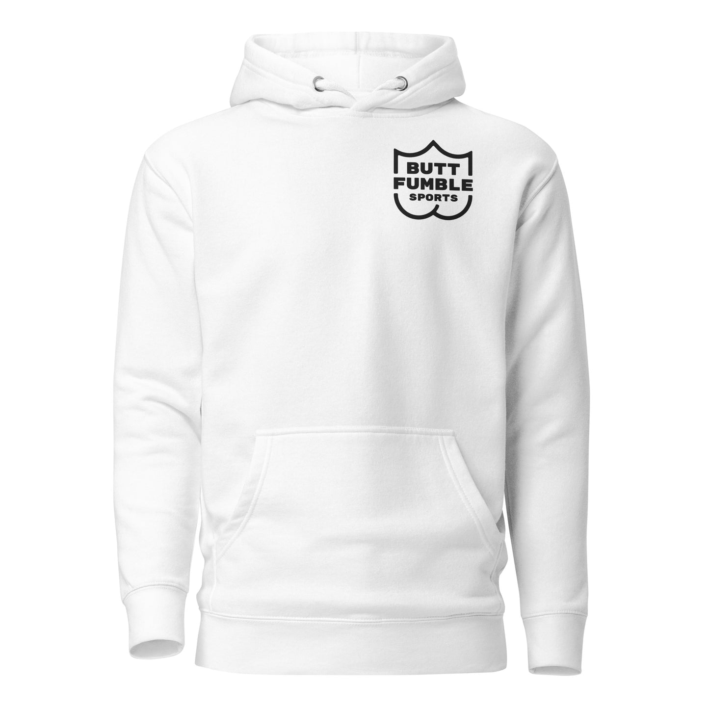 Butt Fumble Sports Unisex White Hoodie