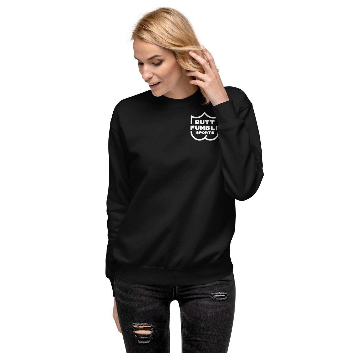 Butt Fumble Sports Unisex Premium Black Sweatshirt